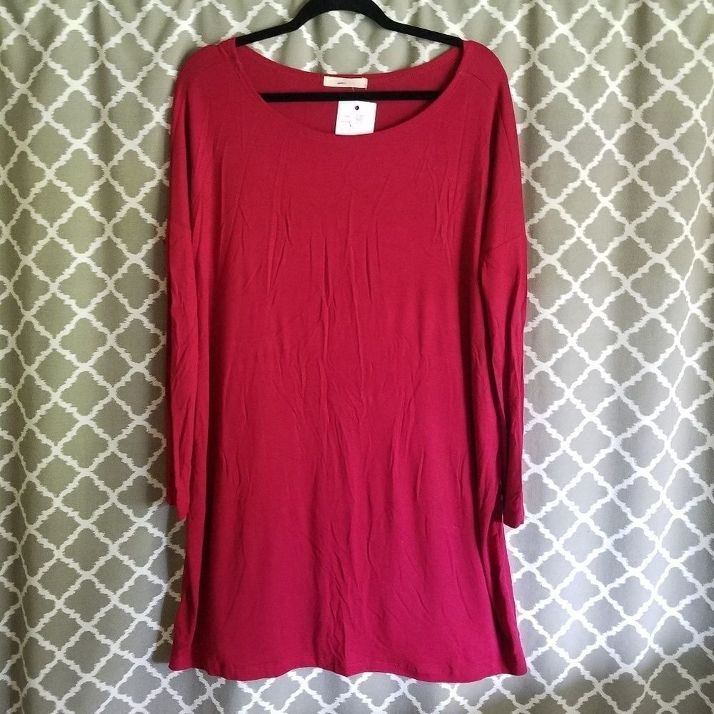 NEW Cherish Red Dolman T Shirt Dress S/M